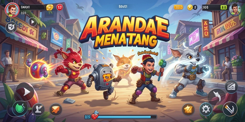 Screenshot utama BARU01 menunjukkan gameplay yang mendebarkan dan penuh warna.