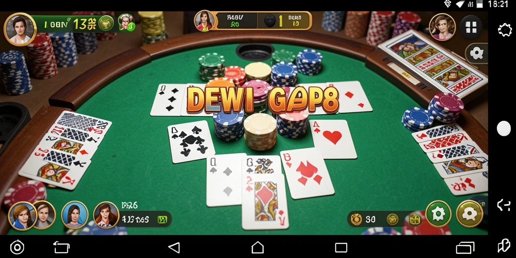 Tampilan gameplay DEWI138 yang penuh aksi Gaple.