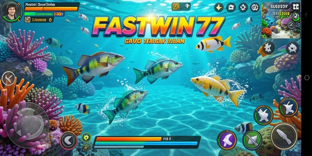 Tampilan gameplay seru FASTWIN77 saat menangkap ikan.